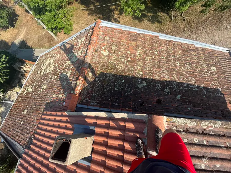 Vue d'ensemble d'un chantier de toiture Muller'Clean